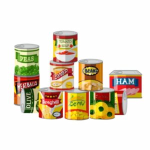 Canned Goods (Beans, Corn, Fruits & Tomatos )